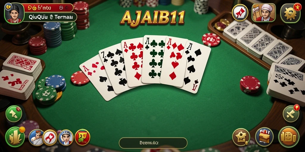 Tampilan screenshot AJAIB11 saat permainan QiuQiu berlangsung.