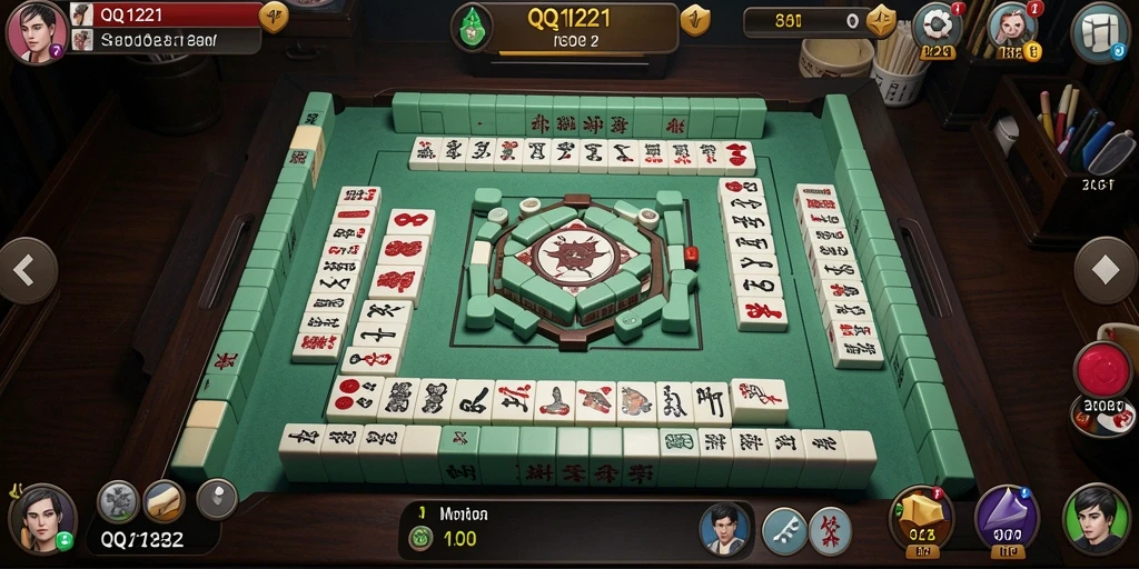 Gameplay Mahjong yang seru dan menantang di QQ1221.