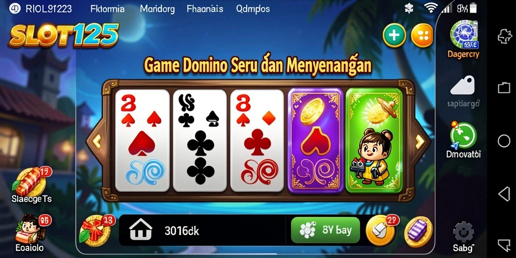 Tampilan gameplay seru saat bermain Domino di SLOT123.