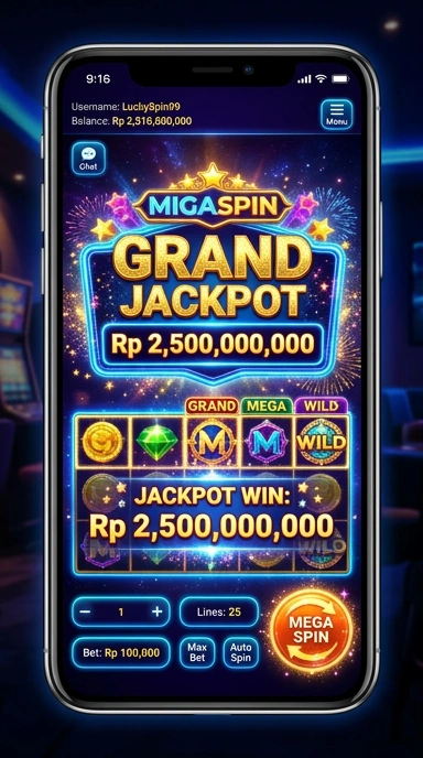 Tampilan menu utama migaspin yang mudah dinavigasi.